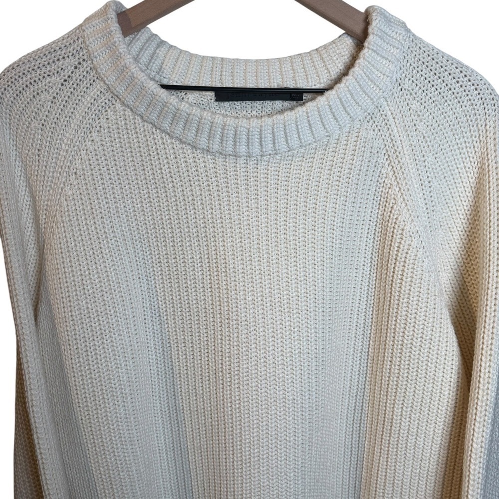 Jenni Kayne Oversized Cotton Fisherman Sweater Classic Ivory M 100% Cotton Knit - Picture 7 of 13